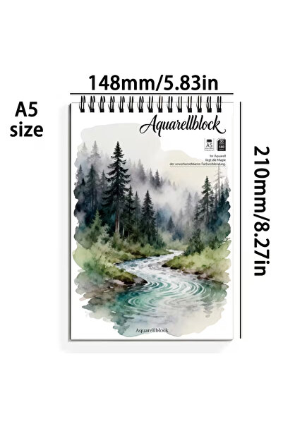 Choice WHITE Beginner Watercolor Pad, Spiral Bound A5 Watercolor Block - 180g...