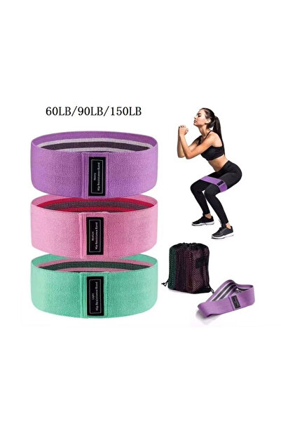 Choice1 3PCS 3Pcs Fabric Resistance Hip Booty Bands Glute Thigh Elastic Worko...