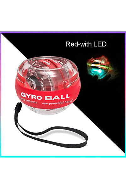 Choice1 كرة جيروسكوبية حمراء مع إضاءة LED ذاتية التشغيل، مدرب قوة المعصم، معز...