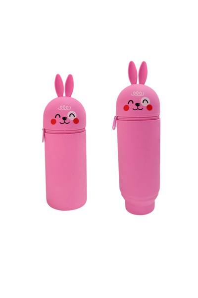 Choice4 Pink Rabbit 1pc Cute Foldable Pencil Case Animal Shape Dirt Resistant...