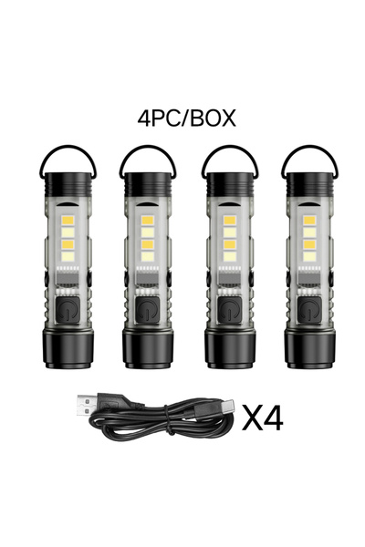 Choice1 4pcs LED outdoor strong light small flashlight mini portable keychain...