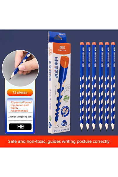 Choice أقلام رصاص خشبية ZC180-12 بـ 12 فتحة مريحة للإمساك، آمنة وغير سامة، تص...