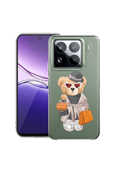 bestcase Прозрачен тънък силиконов калъф, съвместим с Xiaomi 15, Мече за паза...