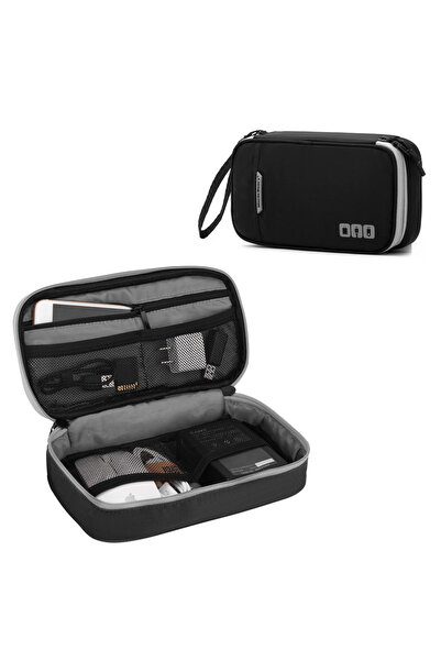 Choice1 Black Portable Electronic Organizer Bag - Cable Storage Case with Mul...