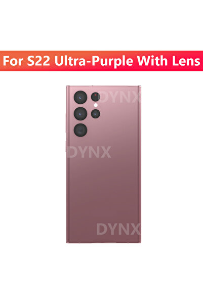 Choice3 غطاء خلفي زجاجي أرجواني لهاتف S22Ultra، غطاء خلفي زجاجي لـ SAM-S22Ult...