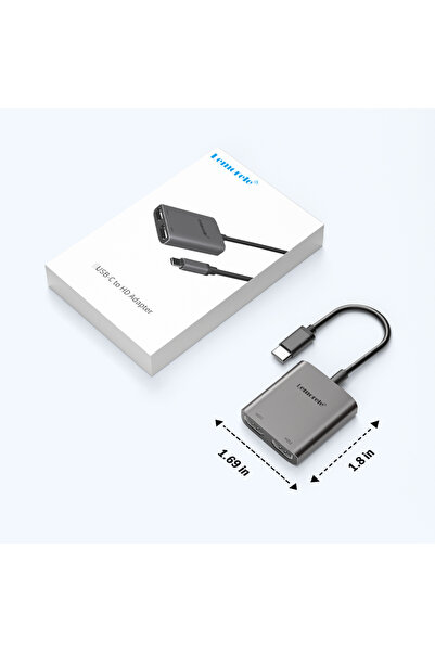 Choice1 محول USB C إلى HDMI من Lemorele 2 في 1، محول USB C إلى HDMI مزدوج بدق...