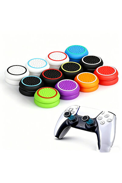 Choice 24pcs For PS5 PS4 Xbox Controller 24PCS Silicone Rainbow Thumb Grips, ...