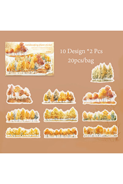 Choice1 S24127-2 6 أنماط 20 قطعة/كيس مجموعة ملصقات واشي بتصميم أشجار الشجر، إ...