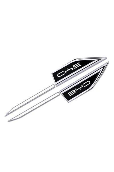 Choice Black 2Pcs Metal Stickers Car Body Decoration For BYD Tang F3 E6 Atto3...