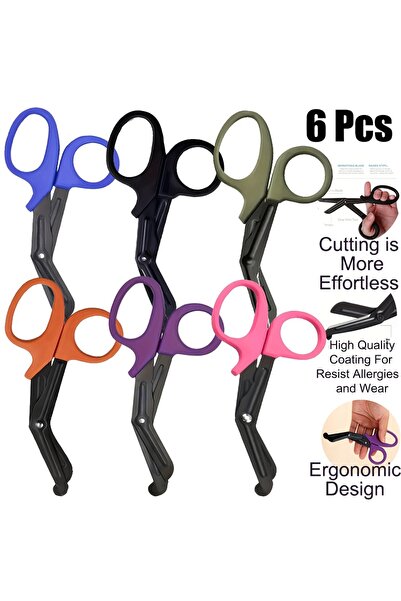 Choice 6 Pcs Colorful 6 Pcs Multi-Purpose Cutting Scissors With Wear-Resistan...