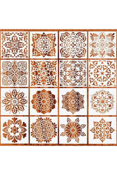 Choice 16pcs Bview Art Mandala Painting Stencils Kit - 16 Reusable Hollow Tem...