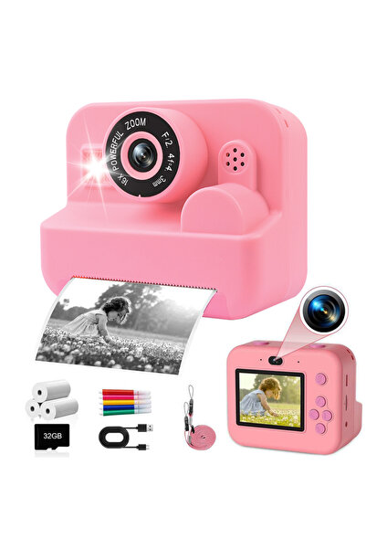 Choice Pink With 32G Card Kids Camera Instant Print Toddler Cameras Thermal P...