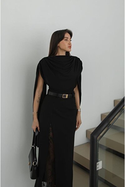OTAKU Women's Stylish Draped Blouse with Shoulder Shawl Detail