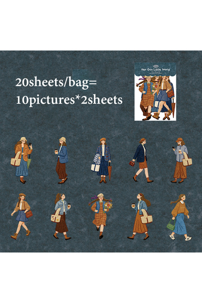 Choice S31047-1 ماركة Mr.Paper، 20 قطعة/كيس، ملصقات ذات طابع شخصيات مع نقش با...
