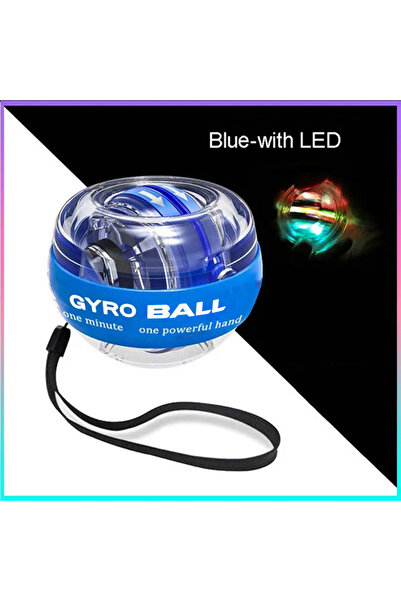 Choice1 كرة جيروسكوبية زرقاء مع إضاءة LED ذاتية التشغيل، مدرب قوة المعصم، مقو...