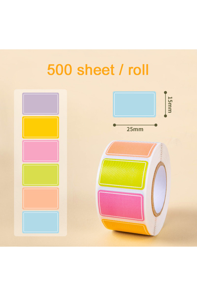 choice2 TBZ CS 500sheet Roll Label Stickers Sticky Label Waterproof Color Nam...