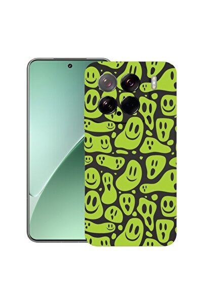 bestcase ¬Æ Husa pentru Xiaomi 15, Green Acid Smiley, Slim Silicon 0.8MM, Ant...