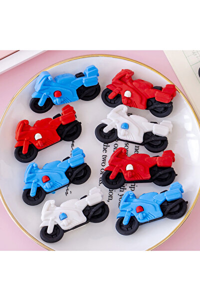 Choice 8pcs 8pcs 3D Motorcycle Shaped Random Color Erasers, Cute Colorful Nov...