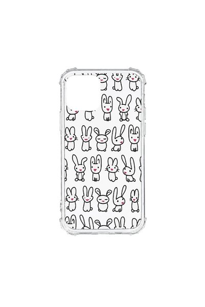 bestcase Противоударен силиконов калъф, съвместим с Xiaomi Redmi 10C, Заек ди...