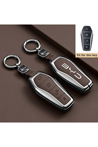 choice2 for BYD Song Style 5-Brown-1PC Car Key Case for BYD Song Plus Pro gm-...