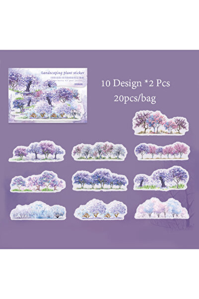 Choice5 S24127-6 6 أنماط 20 قطعة/كيس مجموعة ملصقات واشي بتصميم أشجار الشجر، إ...