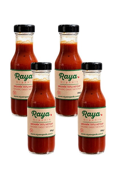Raya Organik Organik Tatlı Ketçap 4’lü Set (4 x 300 g – Toplam 1,2 kg)