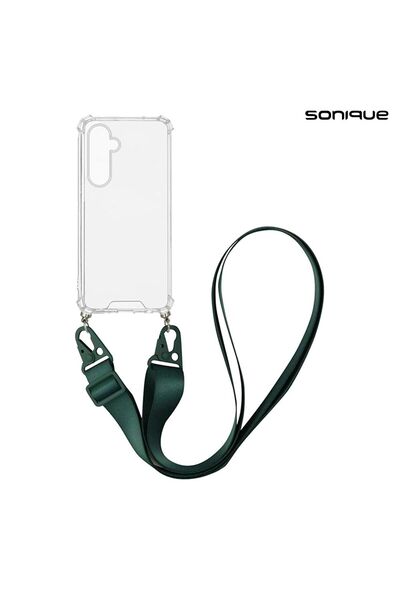Sonique Θήκη Σιλικόνης με Strap Armor Clear Samsung Galaxy S25 Plus Πράσινο Σ...