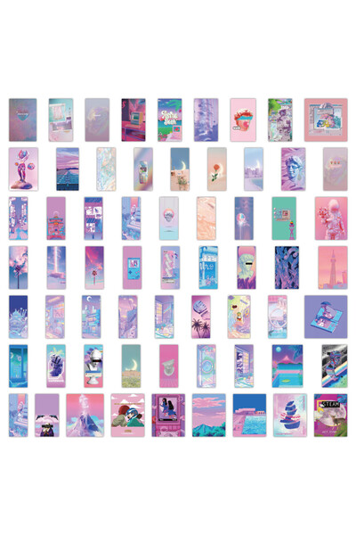 Choice 200PCS 200/100/50PCS Purple Steam Wave City Pop Graffiti Stickers for ...