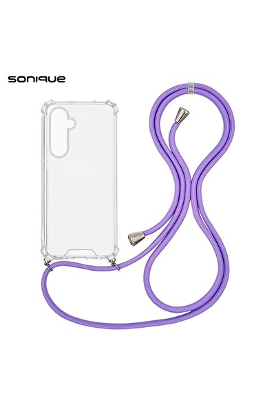 Sonique Θήκη Σιλικόνης με Κορδόνι Armor Clear Samsung Galaxy S25 Plus Λιλά