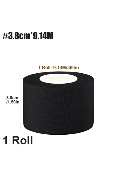 choice2 Black-3.8cm-1Roll 1 Roll Black Athletic Tape - No Residue Sports Tape...
