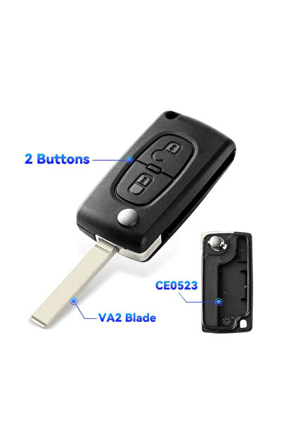 Choice7 مفتاح تحكم عن بعد 2BT VA2 CE0523 KEYYOU لسيارات بيجو 207 307 308 407 ...
