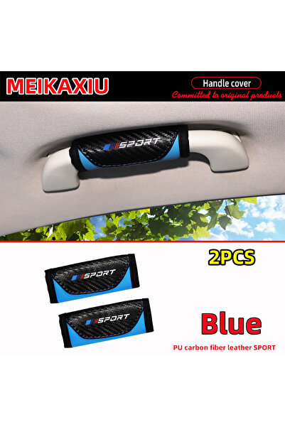 Choice Blue 2 Set Carbon Fiber PU Leather Car Interior Handle Protection Cove...