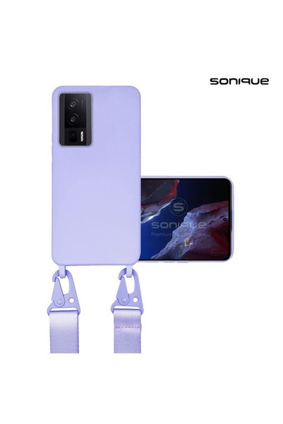 Sonique Θήκη Σιλικόνης με Strap CarryHang Xiaomi Poco F5 Pro 5G Λιλά