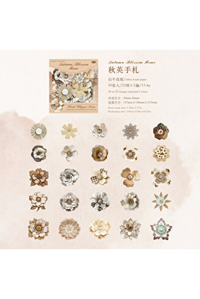 Choice1 6 Vintage Floral Die-Cut Stickers 50 Pieces Per Pack, Retro Flower De...