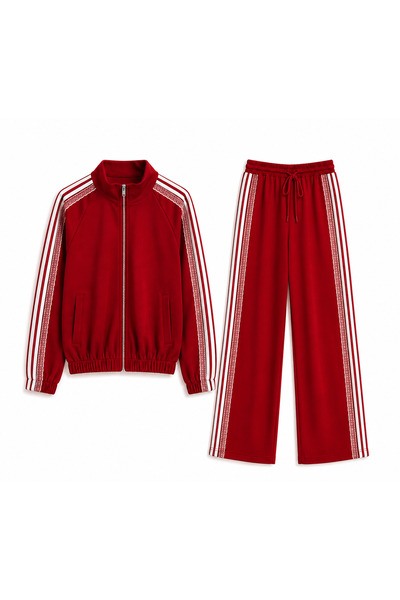 HANIQA Lace and Ribbon Tracksuit Set