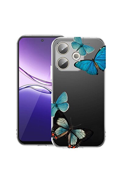 bestcase ¬Æ Husa Clear Silicon pentru OPPO A5 Pro 5G, Beautiful Blue Butterfl...