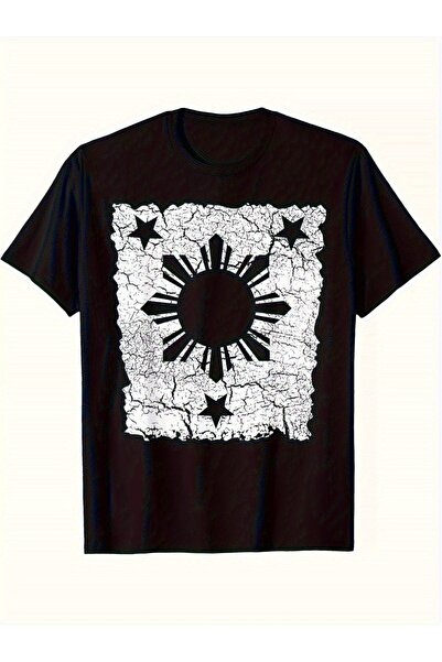 yiou trendy clothing Men's Black Philippine Shirt/T-shirt
