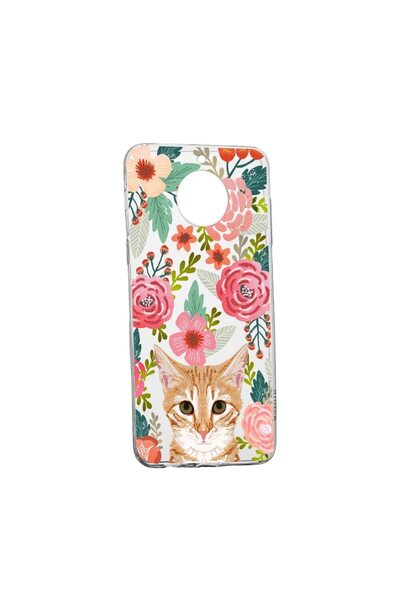 bestcase Husa Silicon Cat and Flowers, Compatibila cu Xiaomi Redmi Note 9 Pro...