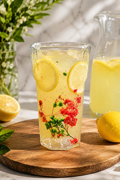 Karçiçeği Home 200 ml Double-Walled Floral Glass Cup – Heat-Insulated Stylish...