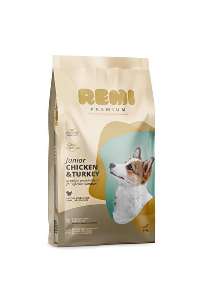 remi Hrana Uscata Caini, Premium Junior Small Breed cu Pui si Curcan, 1 kg