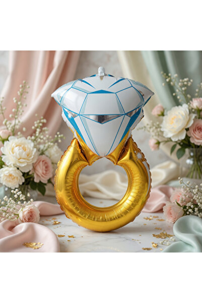 DODOMAR Gold Single Stone Ring Foil Balloon 65X48 cm Bachelorette Party Decor...