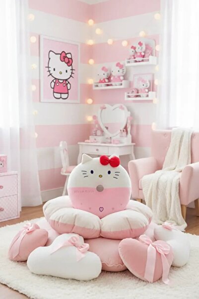 SANRIO Lisanslı Hello Kitty Oturma Minderi Yumuşak Konforlu Dekoratif Tasarım...