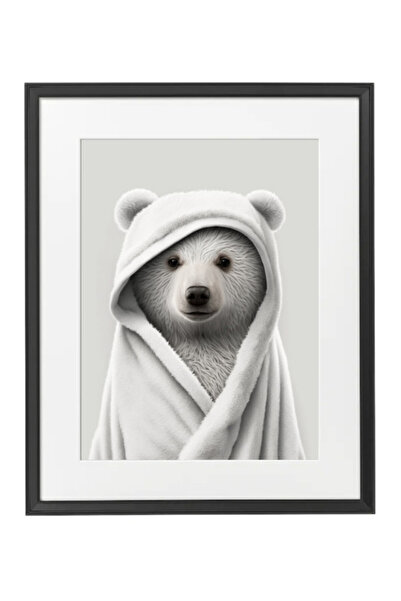 Boomah Accessories Bear in Bathrope , Bathroom Wall Art, Nursery Poster with ...
