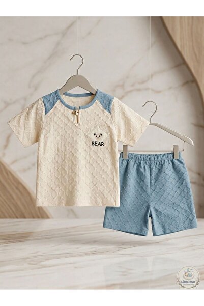 Gökçe Baby Baby Boy Patterned Shorts Set Summer Cotton Two-Piece Set 9-12-18-...