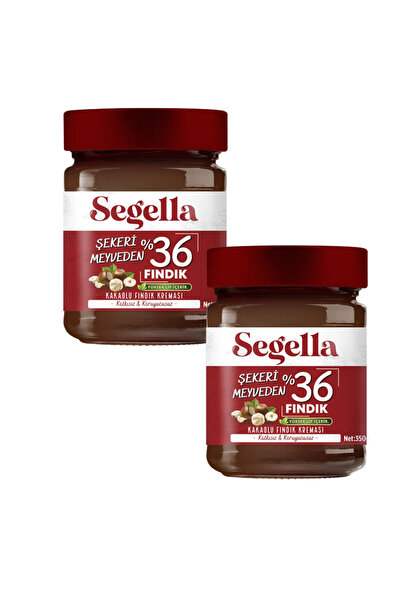 Segella Şekeri Meyveden %36 Kakaolu Fındık Kreması 350gr X 2 Adet