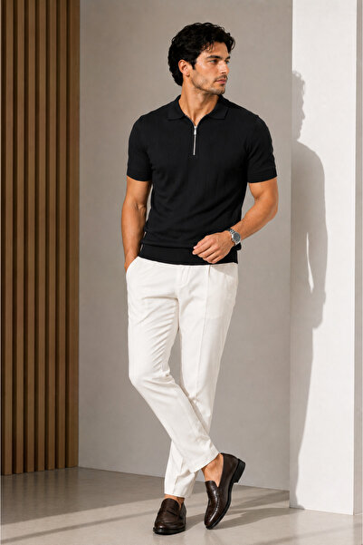 ixir Half Zip Regular Fit Polo Collar Knitwear T-Shirt