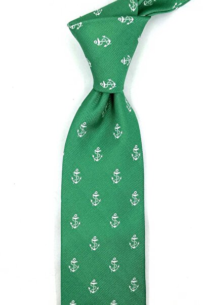 Kravatkolik Green Çıpa Silk Tie İk2423