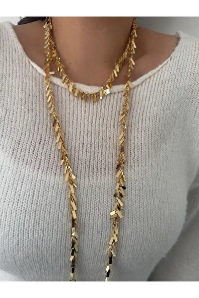 MU&ME BOUTİQUE KOLYE PULLU UZUN GOLD