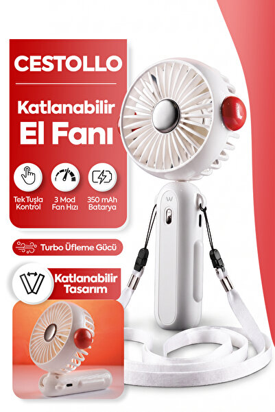 Cestello Katlanabilir Turbo Üflemeli Boyun Askılı Fan 3 Güç Kademesi Dayanıkl...