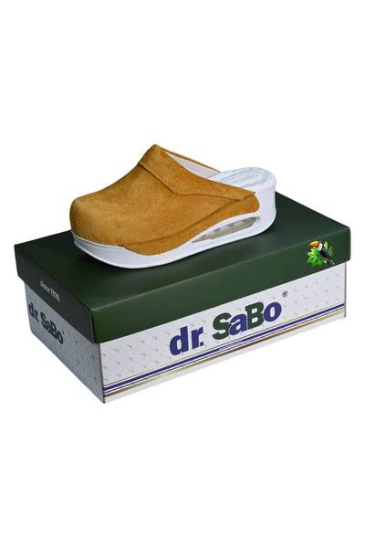 DR SABO Γνήσιο Δερμάτινο Σουέντ Χειροποίητες Ορθοπεδικές Παντόφλες Sabo Κορυφ...